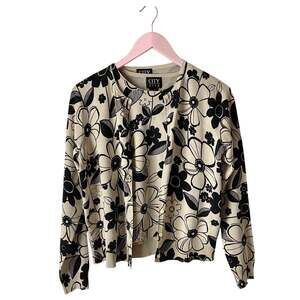 Vintage City Silk Floral Cardigan/Tank Top Twin Set